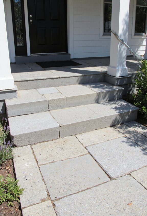 stamped concrete mimics stone