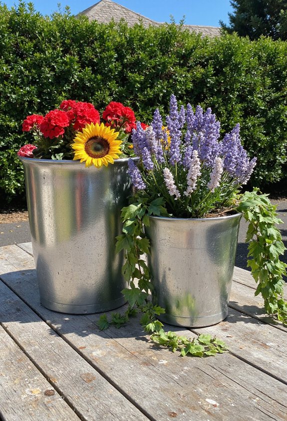sun reflective metallic pots