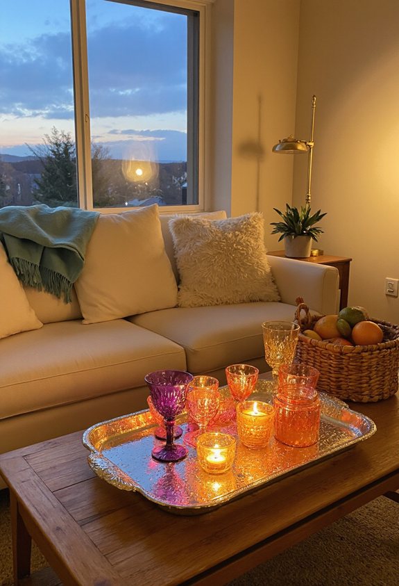 sunset kissed glassware ambiance
