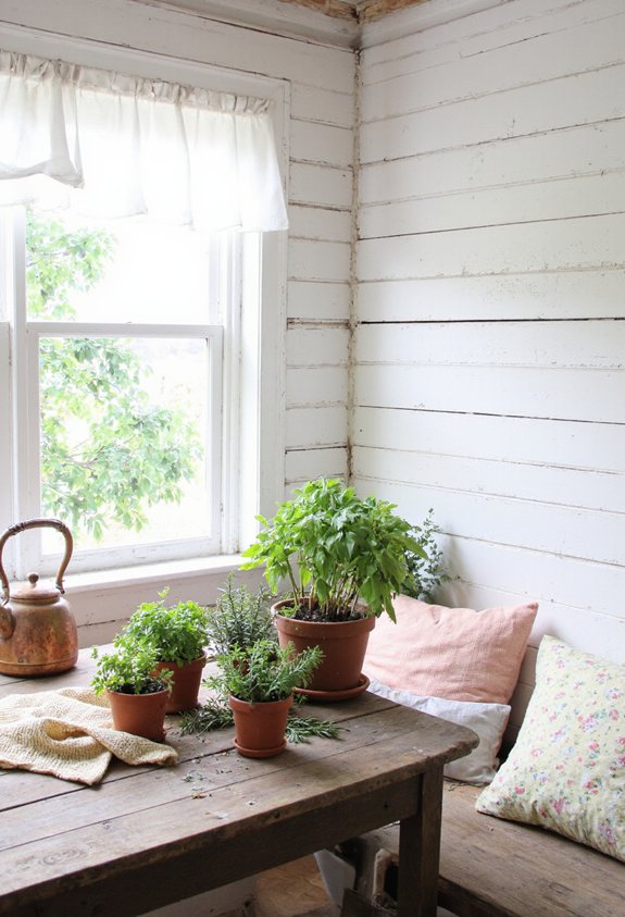 terracotta herb windowsill garden