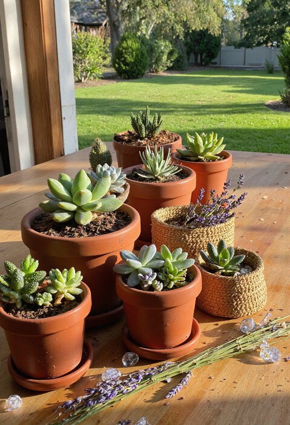 terracotta mini succulent garden