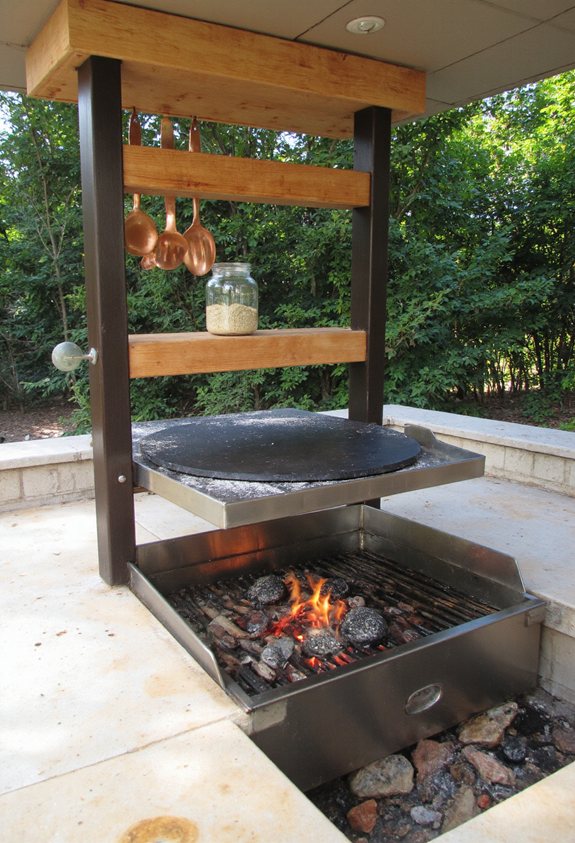 tiered grill pizza station