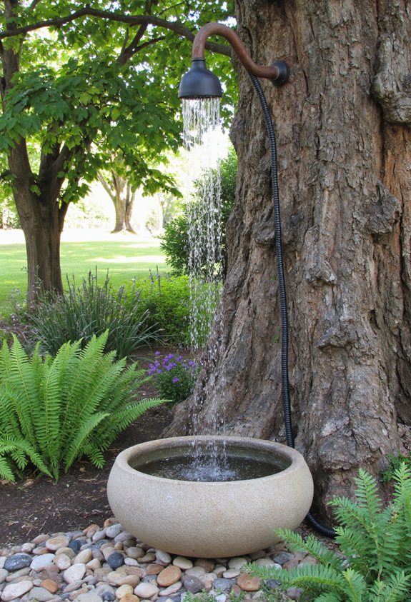 tree trunk shower basin