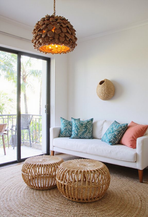 tropical coconut shell lighting