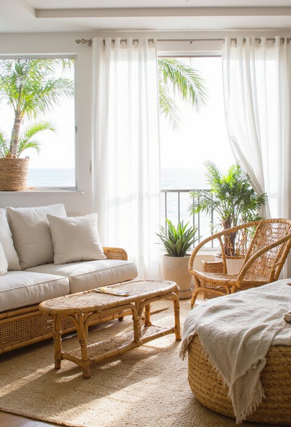 tropical rattan living lounge