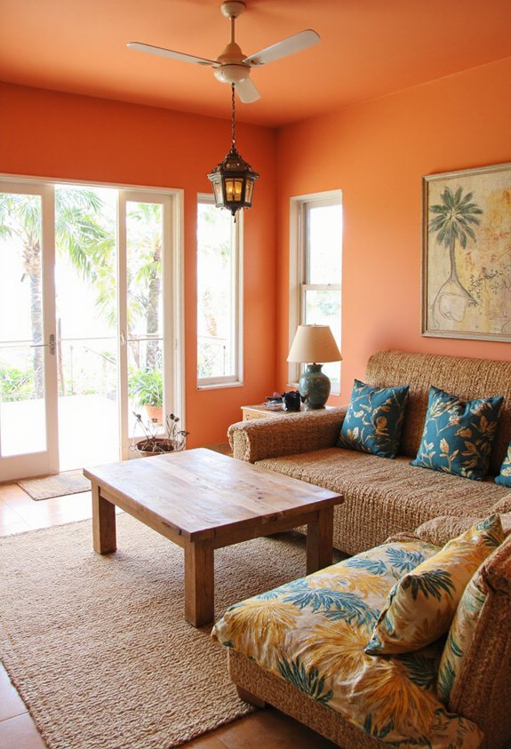 tropical sunset wall palette