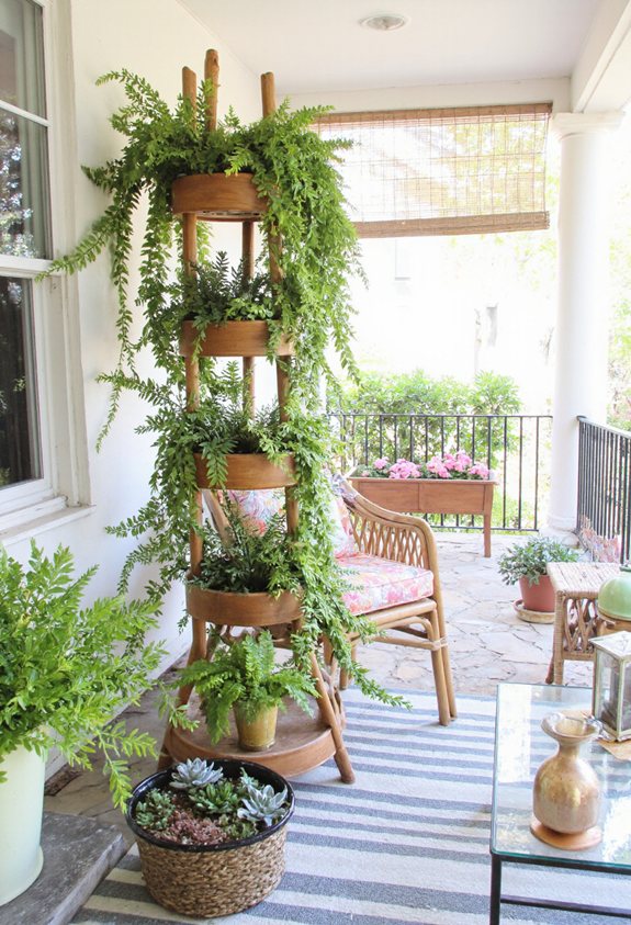 vertical balcony plant stand