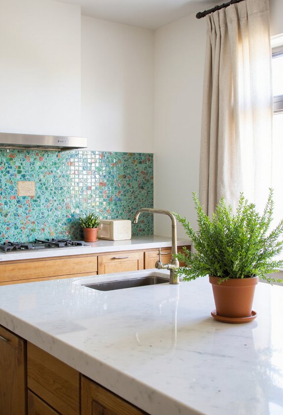 vibrant kitchen tile backsplash