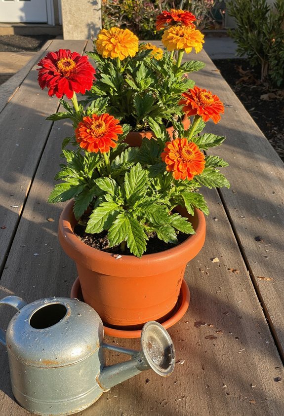 zinnias transition to fall