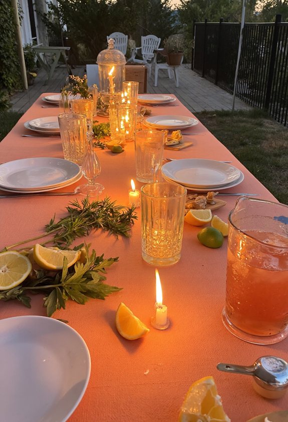 amber ombre sunset lanterns