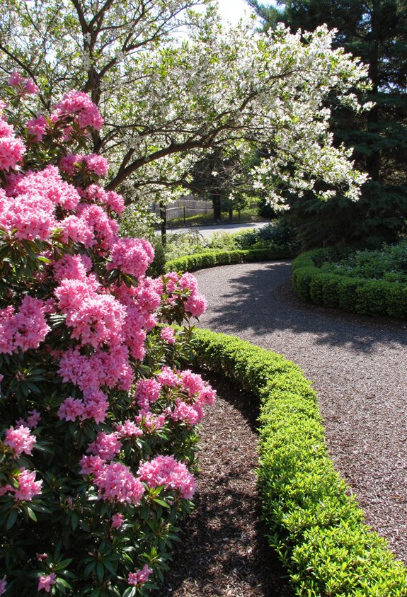 azaleas paired with evergreens