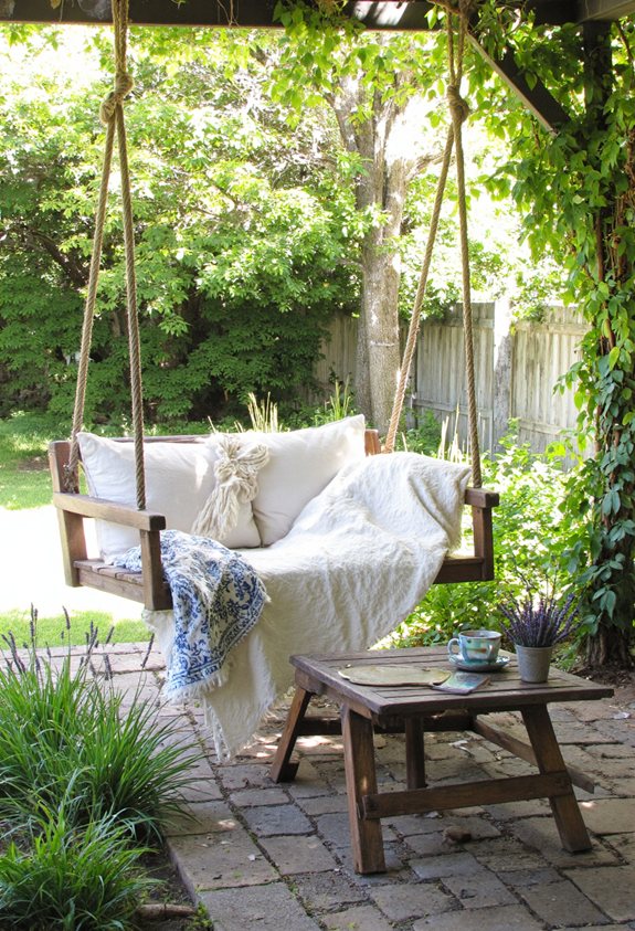 backyard swing lounge setup