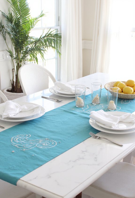 beach themed dining setup