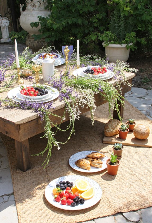 boho plates wildflower garlands