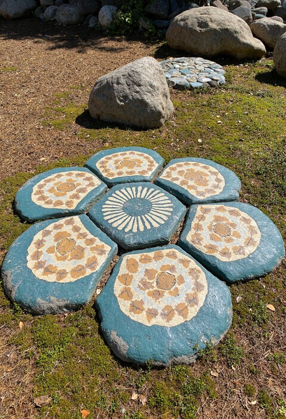 bold geometric rock art