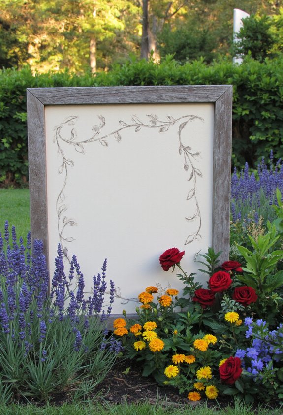 chalkboard garden border