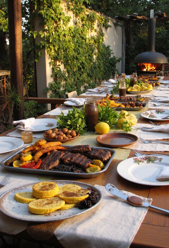 charcoal stained rustic bbq