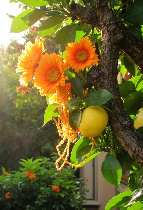 citrus garland brightens doorway
