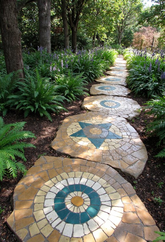 colorful mosaic walkway creation