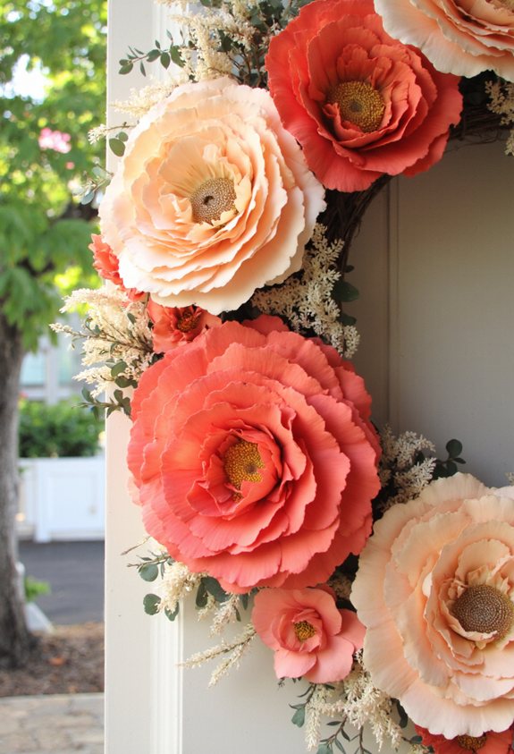 coral paper flower diy