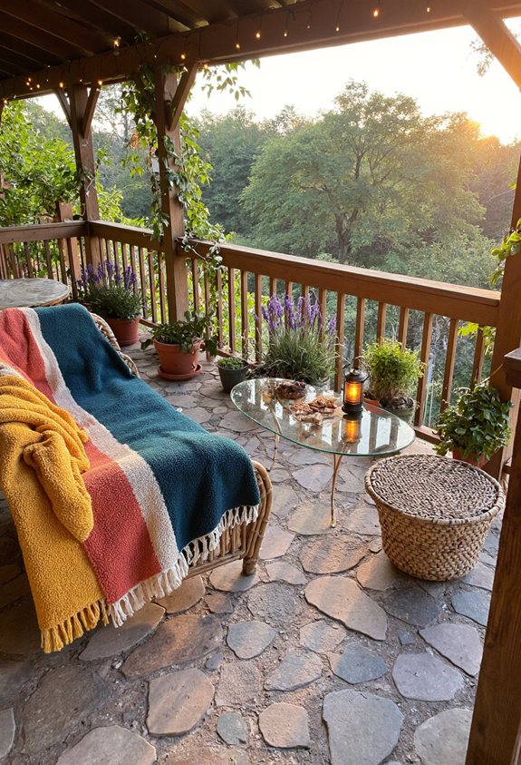 cozy colorful evening throws