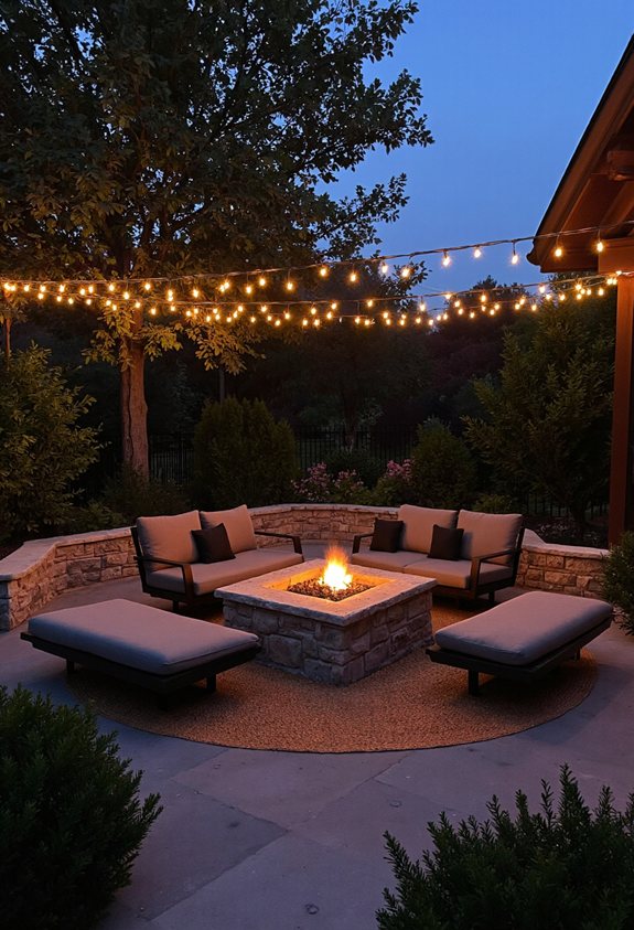 cozy low profile fire pit lounge