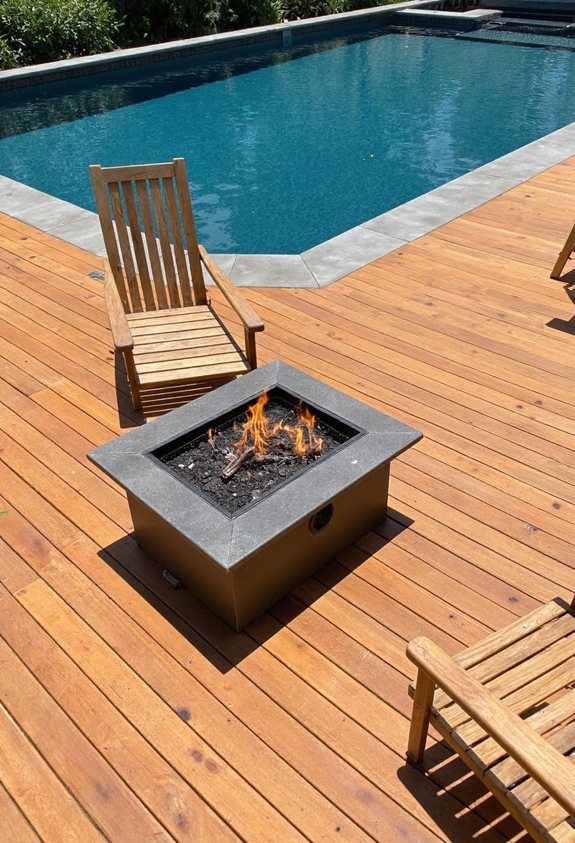 cozy poolside fire pit
