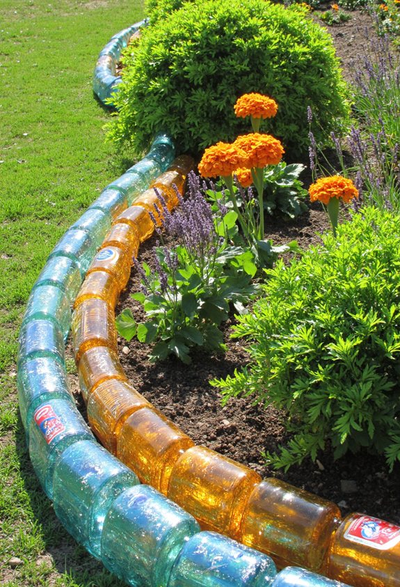 eco friendly bottle garden border