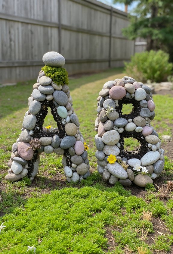 garden rock letter display