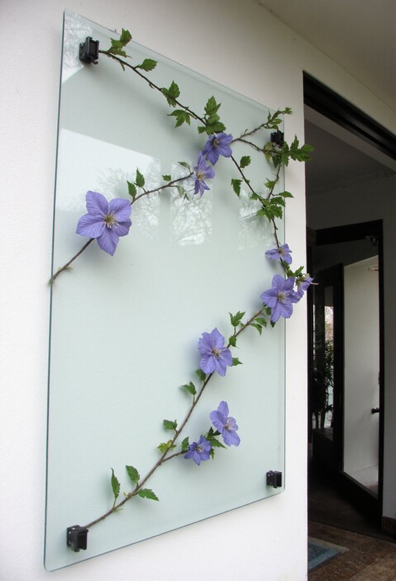 glass trellis with clips