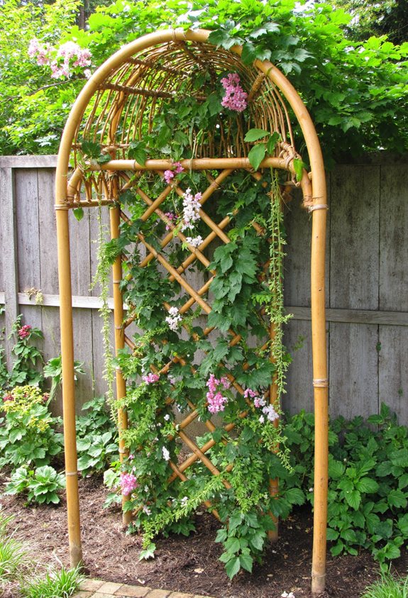 graceful bamboo garden arch