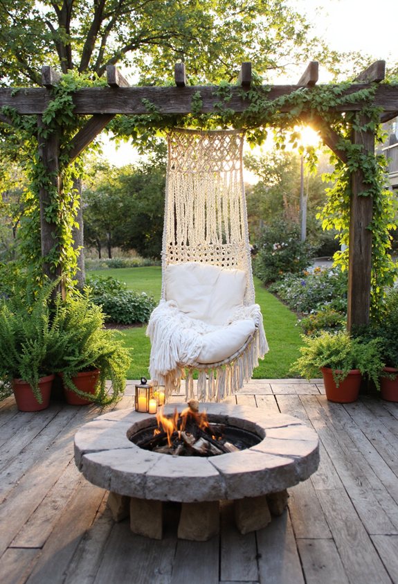 hanging rope boho lounge