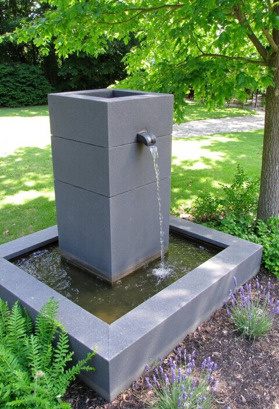 industrial concrete block fountain