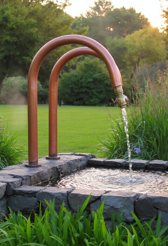 industrial copper pipe fountain