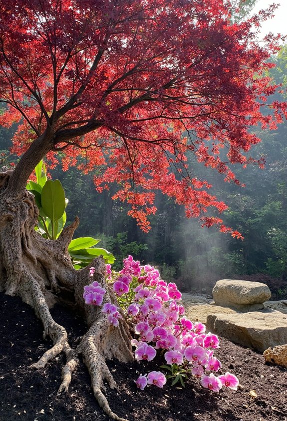 japanese maples tropical orchids