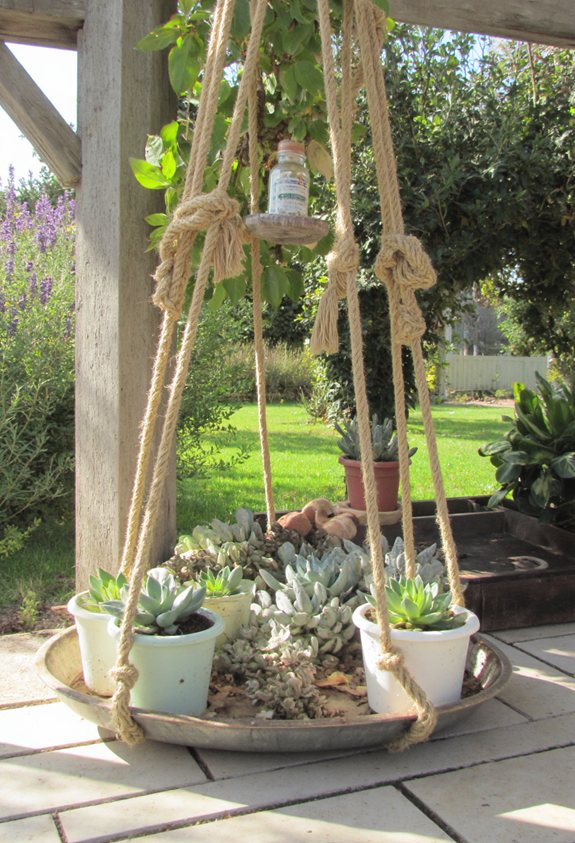 macram succulent hanging garden