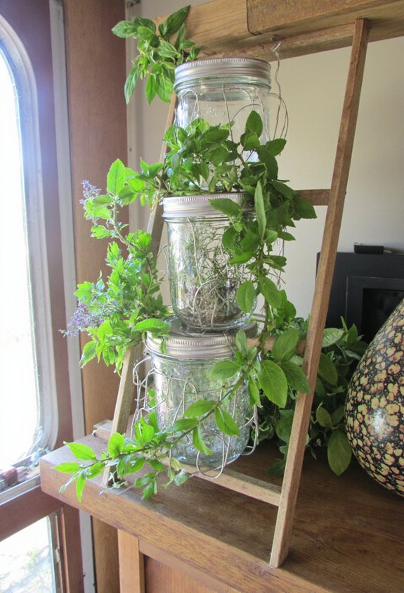 mason jar herb ladder