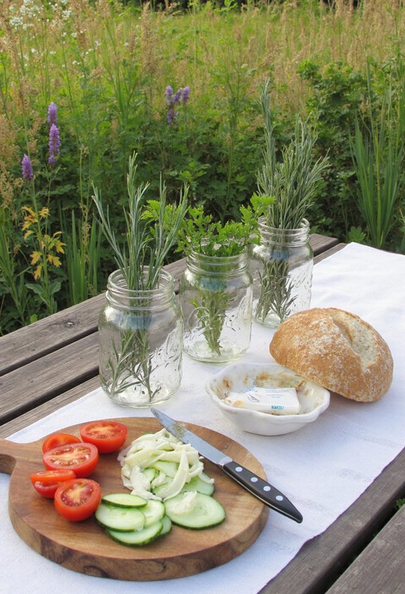 mason jar herb picnic