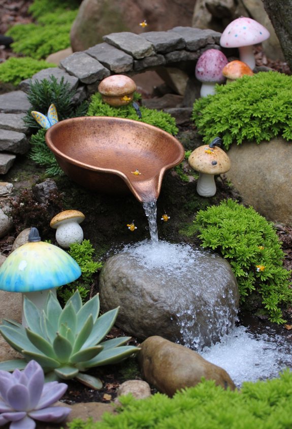 miniature garden fountain lights