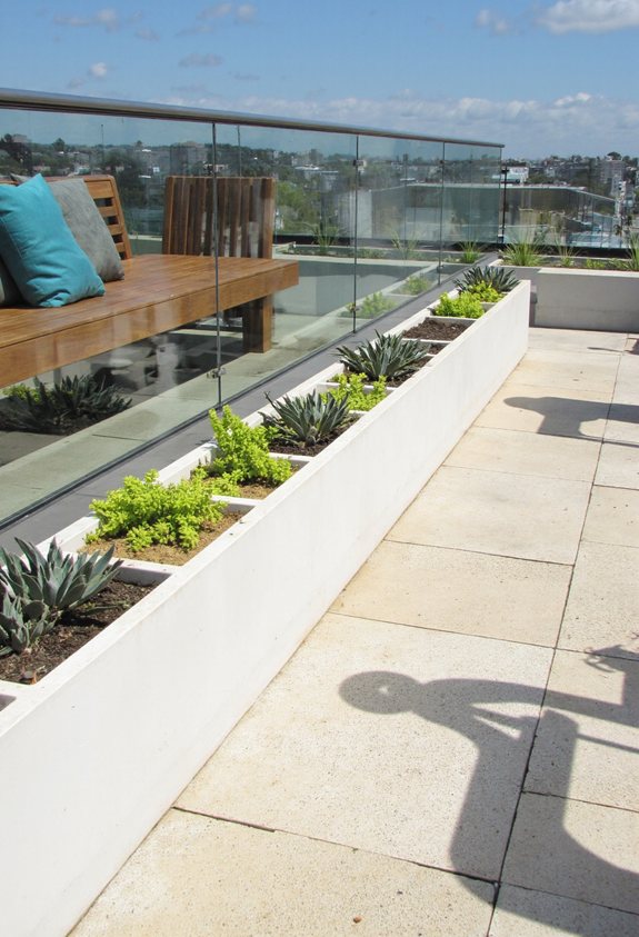 modern concrete cube patio