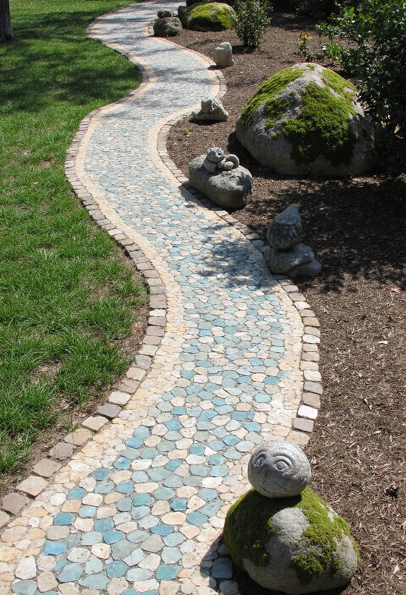 mosaic garden path borders