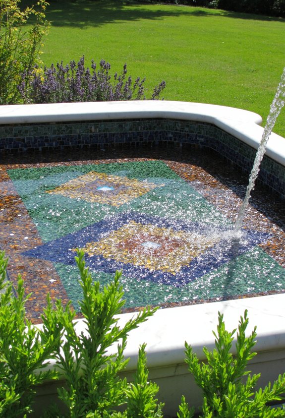 mosaic tile fountain design