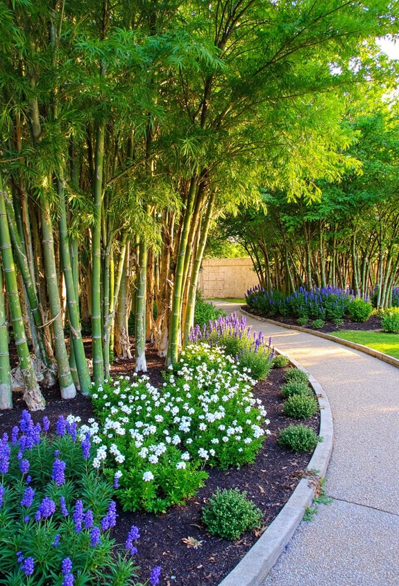 natural bamboo garden border