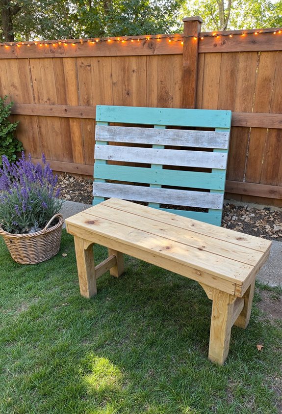 pallet wood garden bench