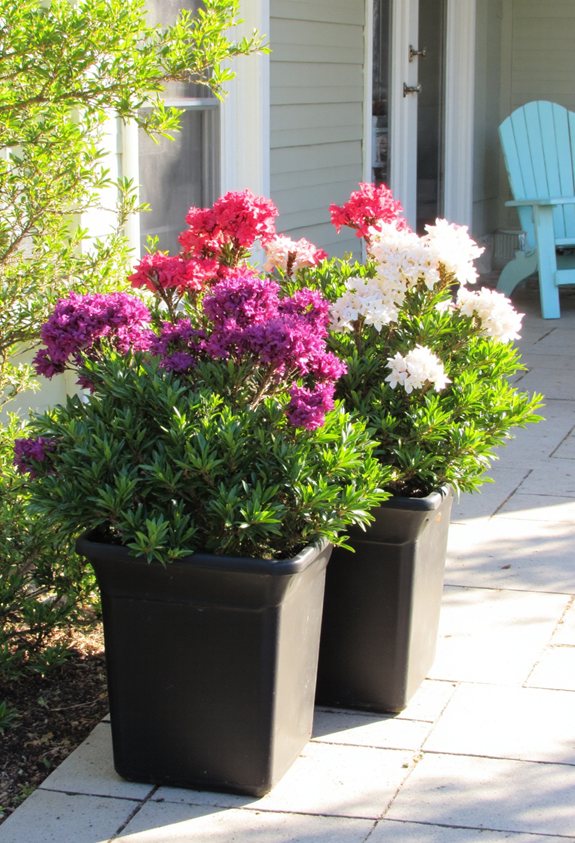 patio azalea container arrangement