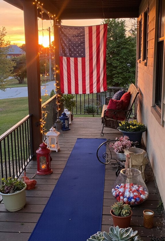 patriotic amber sunset lighting