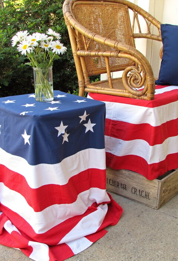 patriotic crate side table