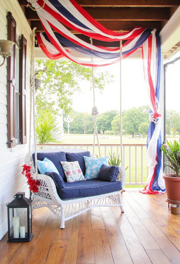 patriotic flag wave fabric d cor