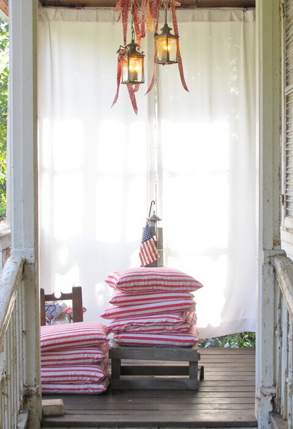 patriotic lantern with ribbon