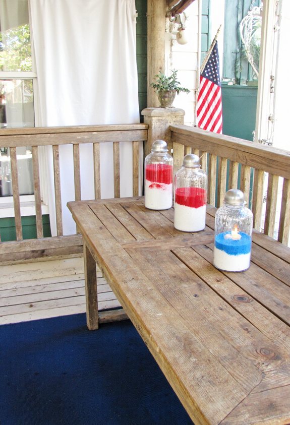 patriotic layered sand lanterns